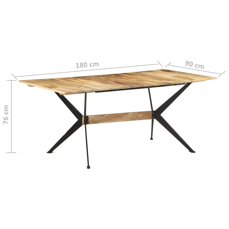 vidaXL Stół jadalniany, 180 x 90 x 76 cm, lite drewno mango