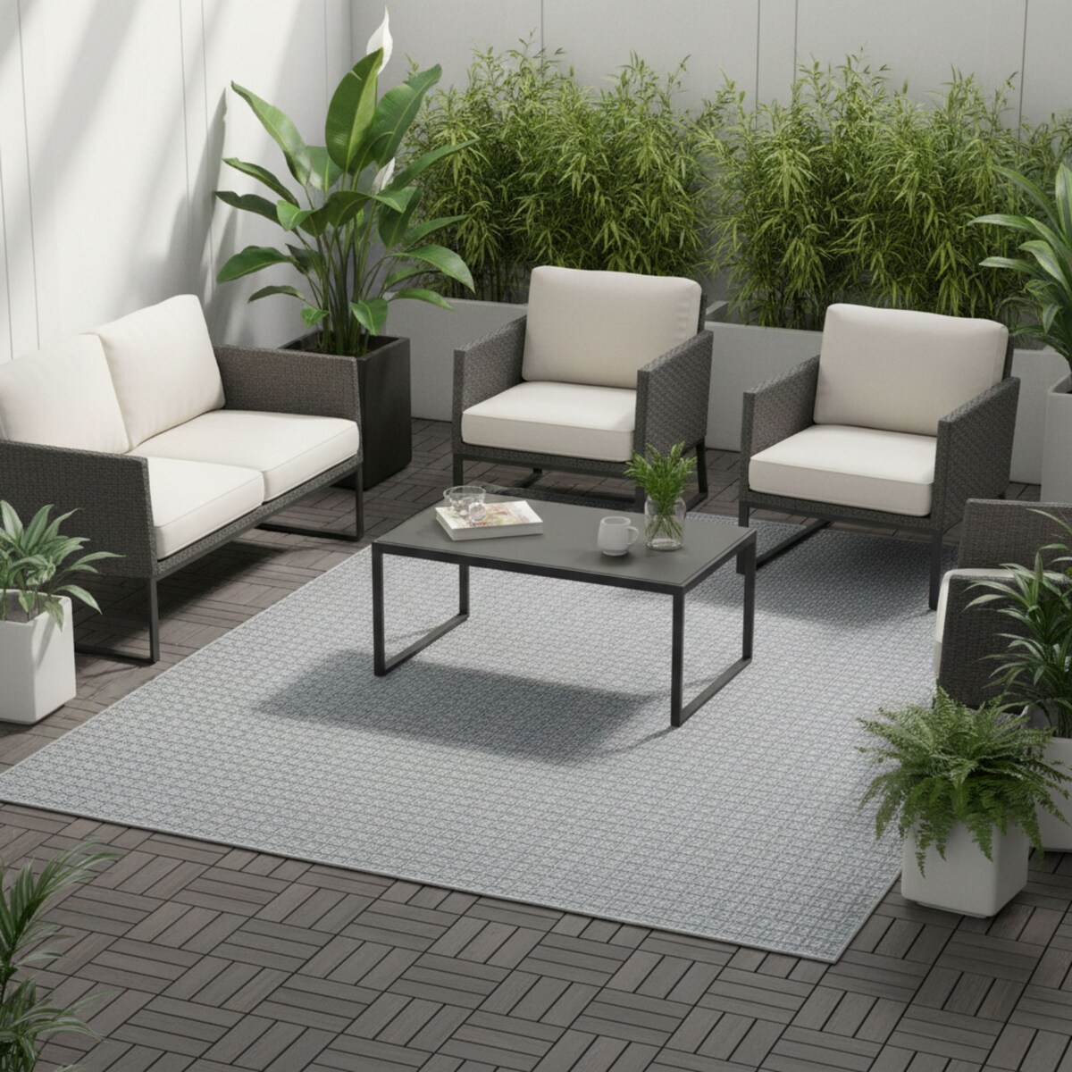 Dywan płasko tkany Scandi 300x400 cm nowoczesny szary