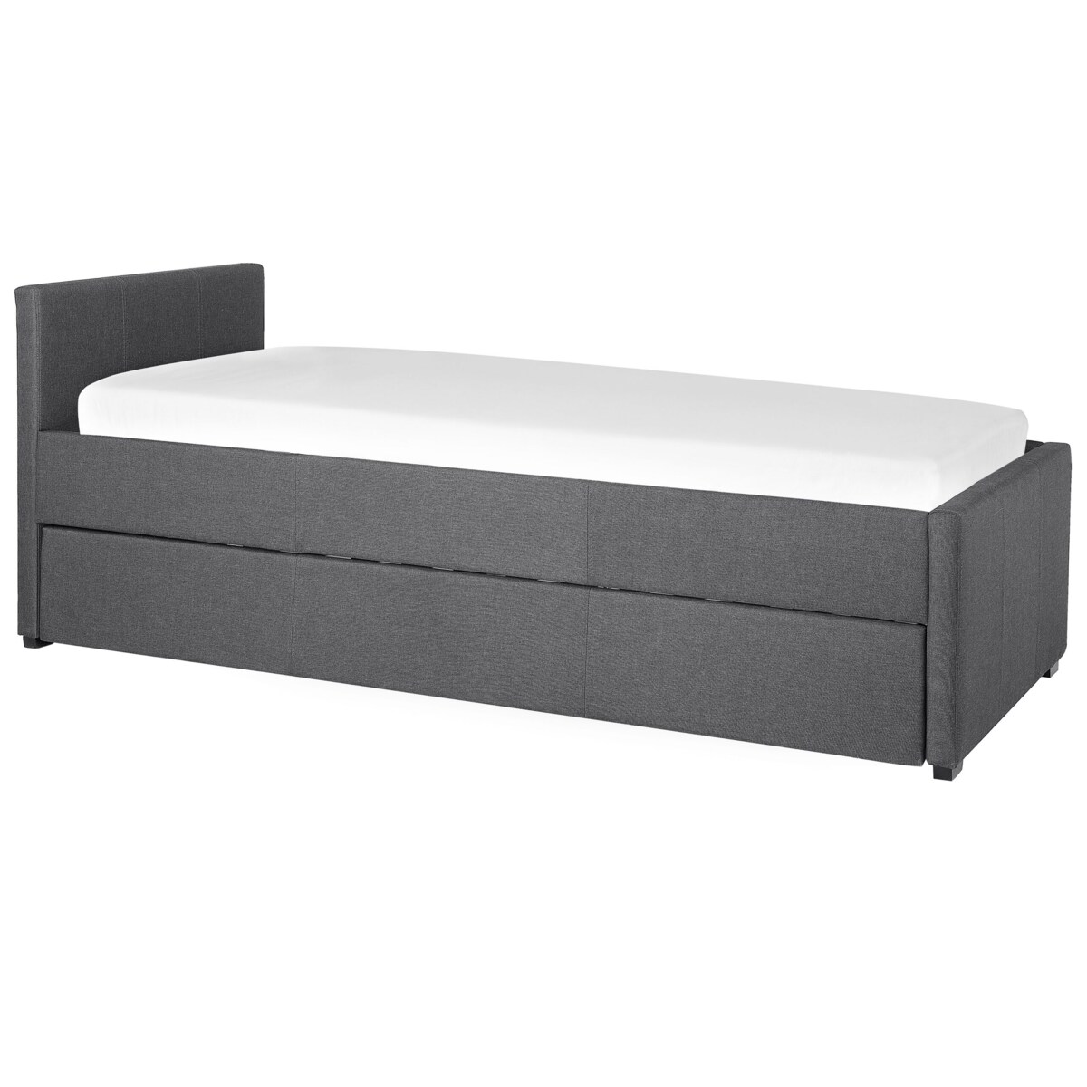 Łóżko wysuwane tapicerowane 90 x 200 cm ciemnoszare MARMANDE