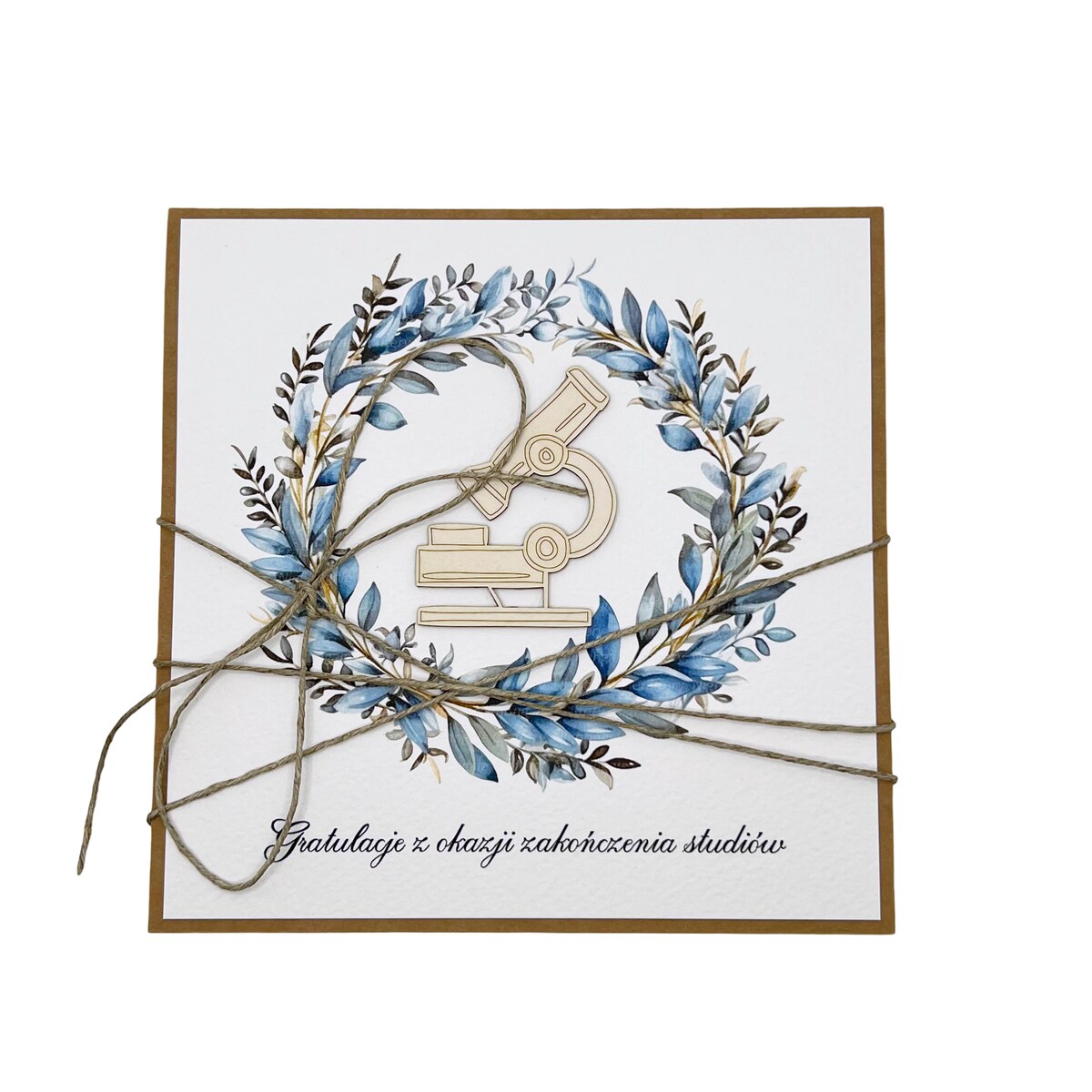 Ręcznie robiona kartka gratulacje z okazji zakończenia studiów życzenia