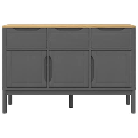 vidaXL Szafka FLORO, szara, 114x43x74 cm, lite drewno sosnowe