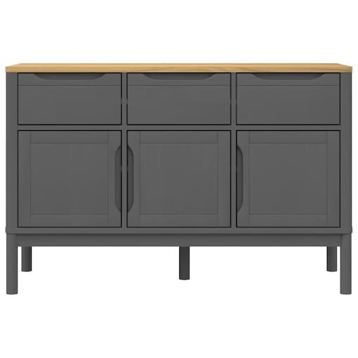 vidaXL Szafka FLORO, szara, 114x43x74 cm, lite drewno sosnowe
