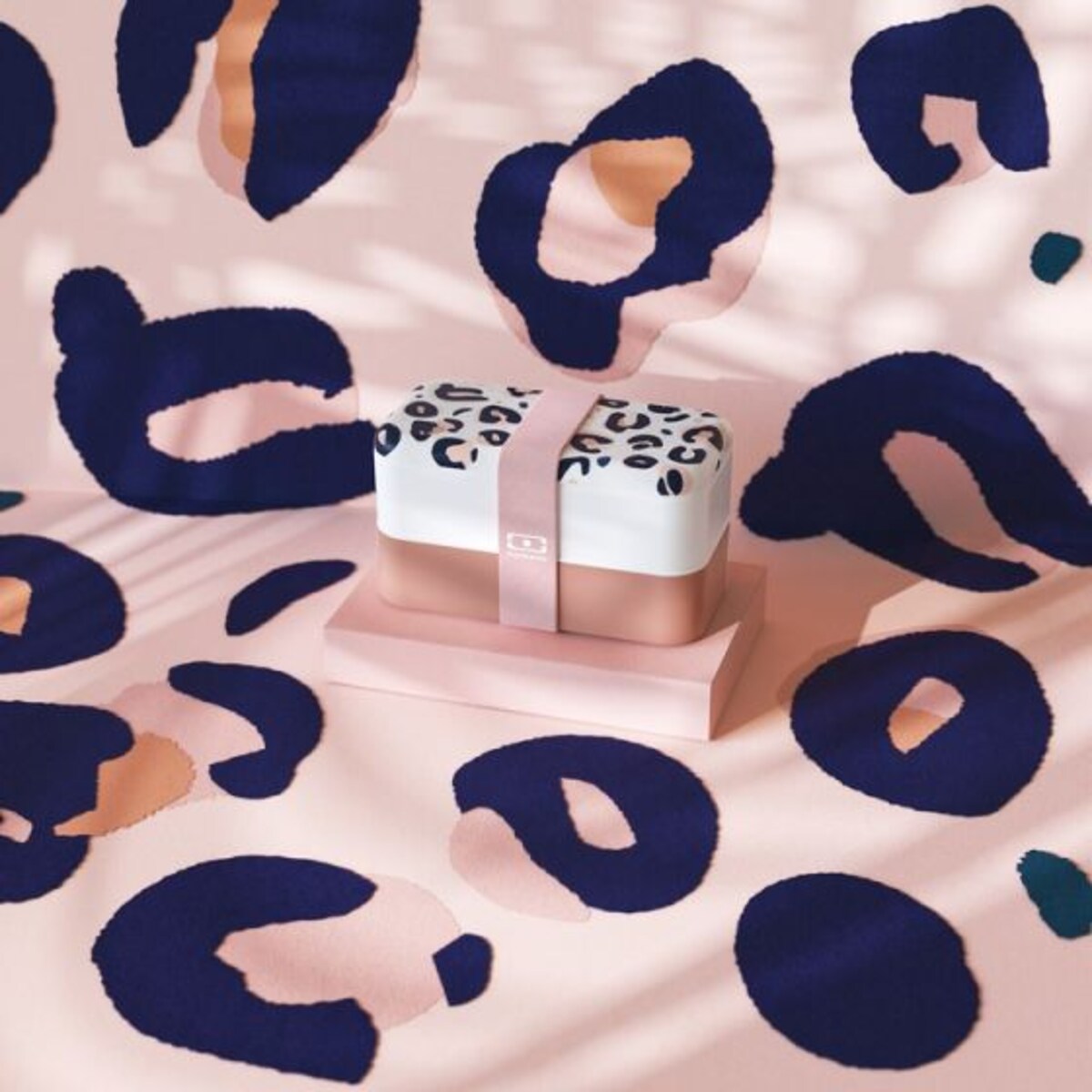 Lunchbox Bento Original Graphic pink Leopard Monbento