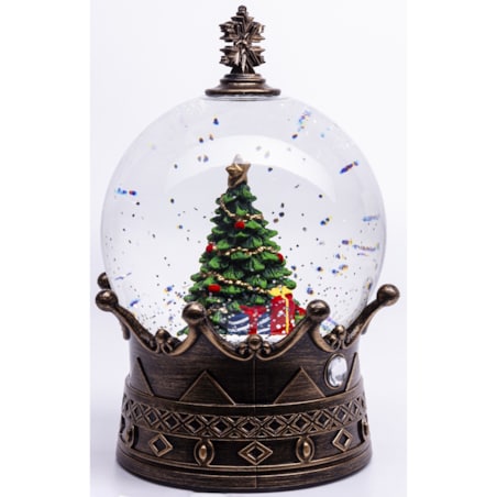 Szklana kula śnieżna z pozytywką 19x12x12 cm LED NATALE