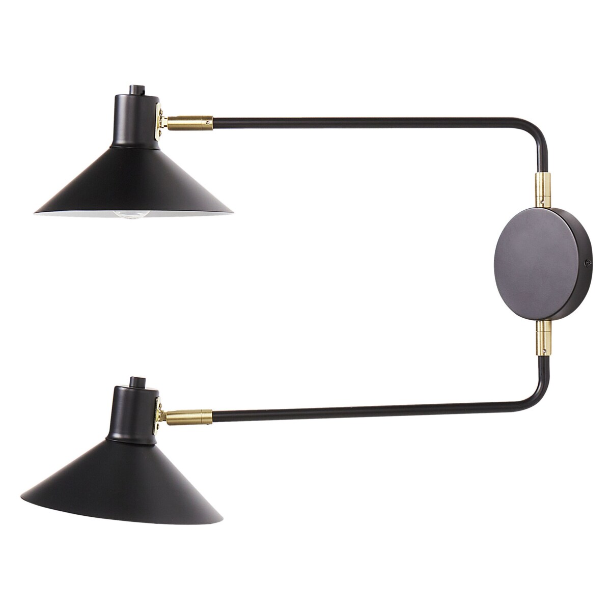 Lampa ścienna metalowa 2-punktowa czarna KADASSA