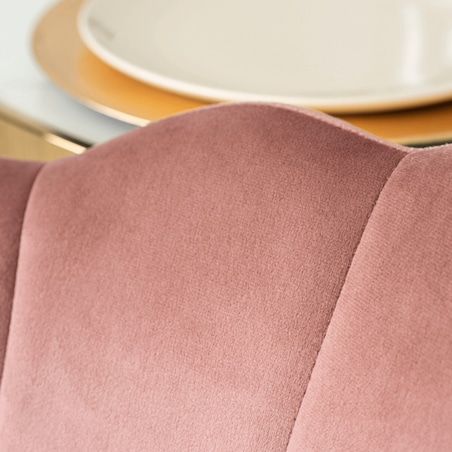 Krzesło Muszelka Do Salonu Jadalni Toaletki Welurowe Glamour VIOLA Różowe