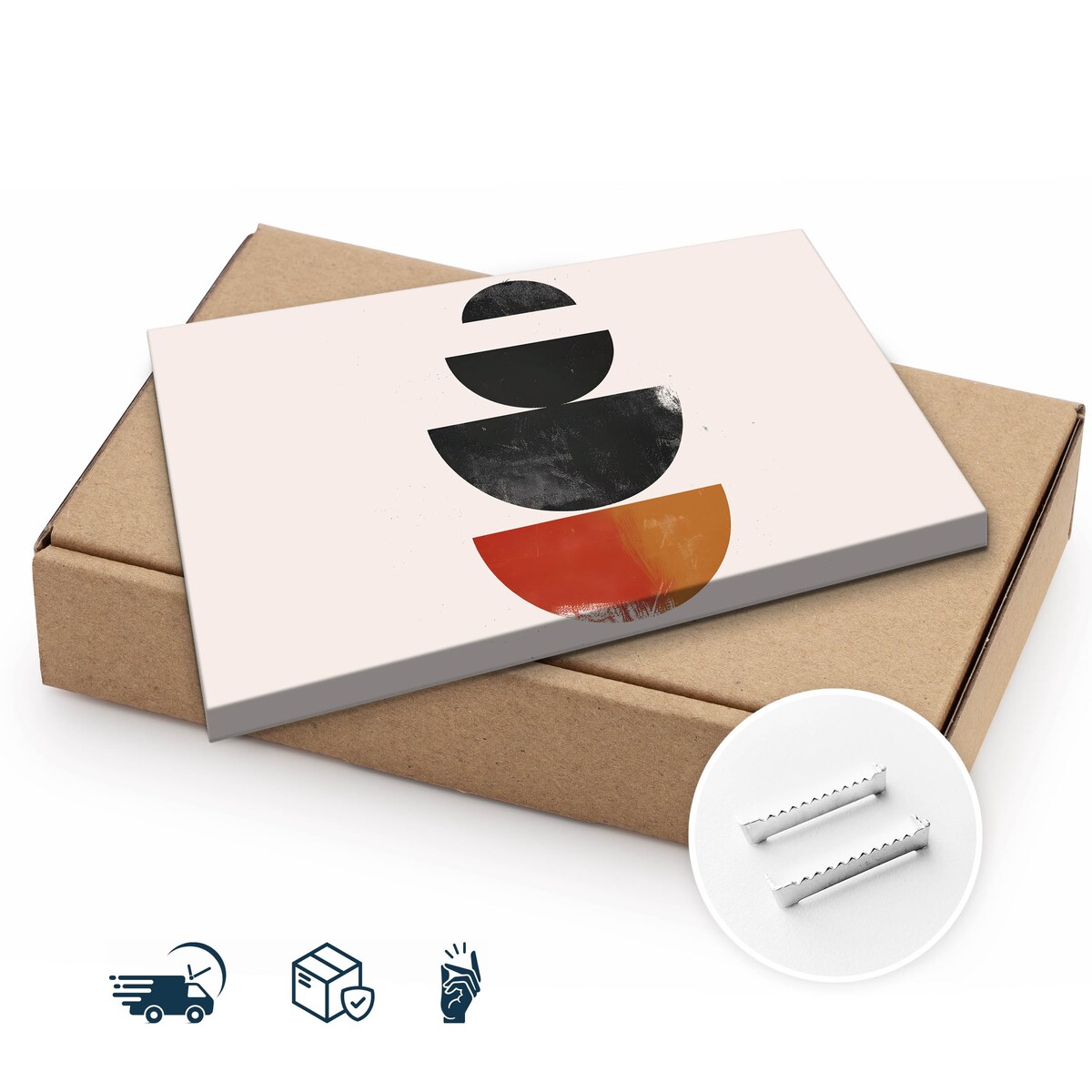 Obraz Ścienny Do Salonu Abstrakcja Boho Misy Kamienie Styl Japoński 70x50cm