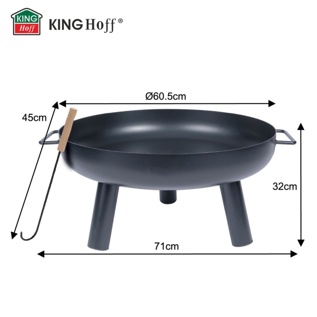 Palenisko ogrodowe, duże, 60cm, grill, ognisko, KINGHOFF