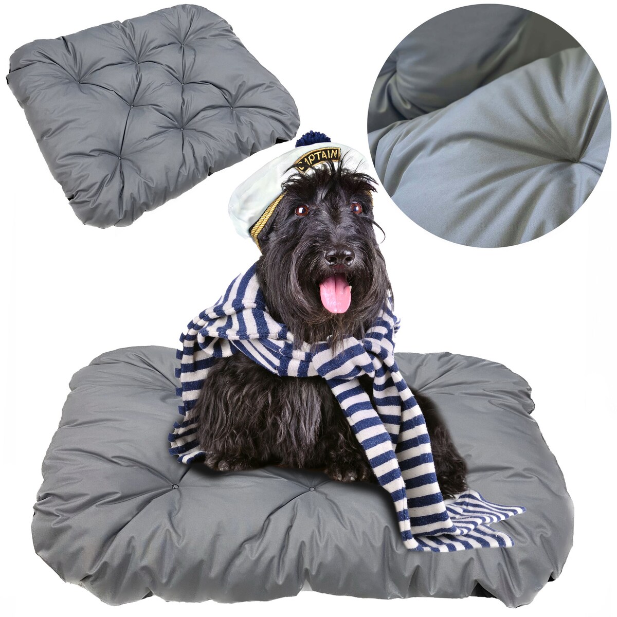 Legowisko Dla Psa Poduszka Posłanie Wytrzymałe 90X70 Cm Szare