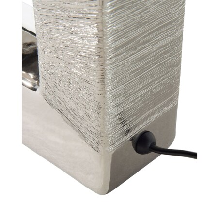 Lampka nocna porcelanowa srebrna ONYX