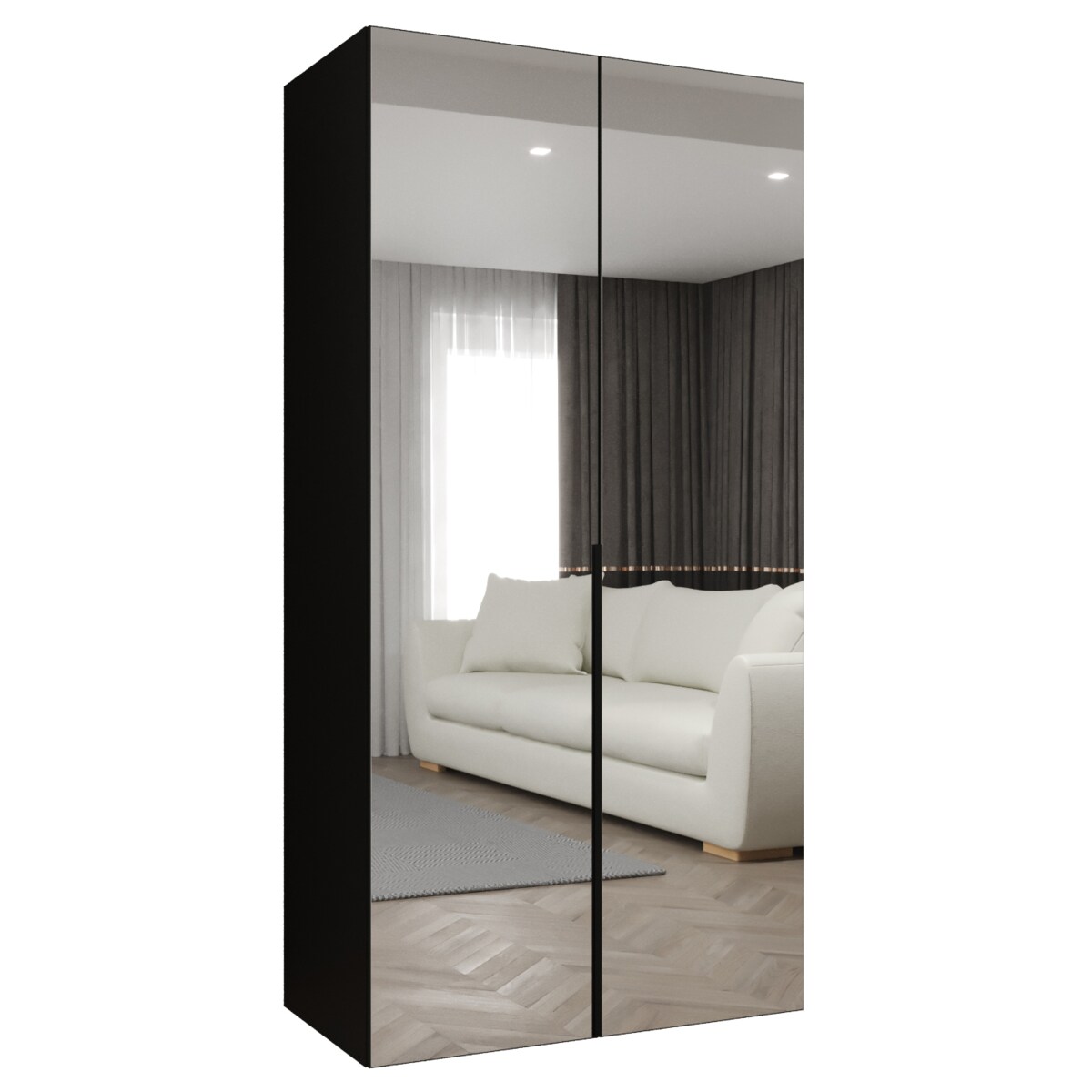 Szafa uchylna otwierana ALICANTE 3 100 wys. 202 cm Czarny + u. Czarny