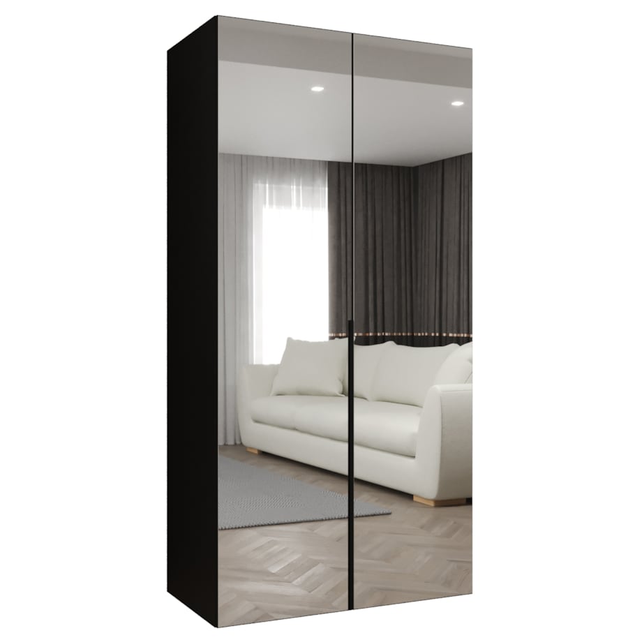 Szafa uchylna otwierana ALICANTE 3 100 wys. 202 cm Czarny + u. Czarny