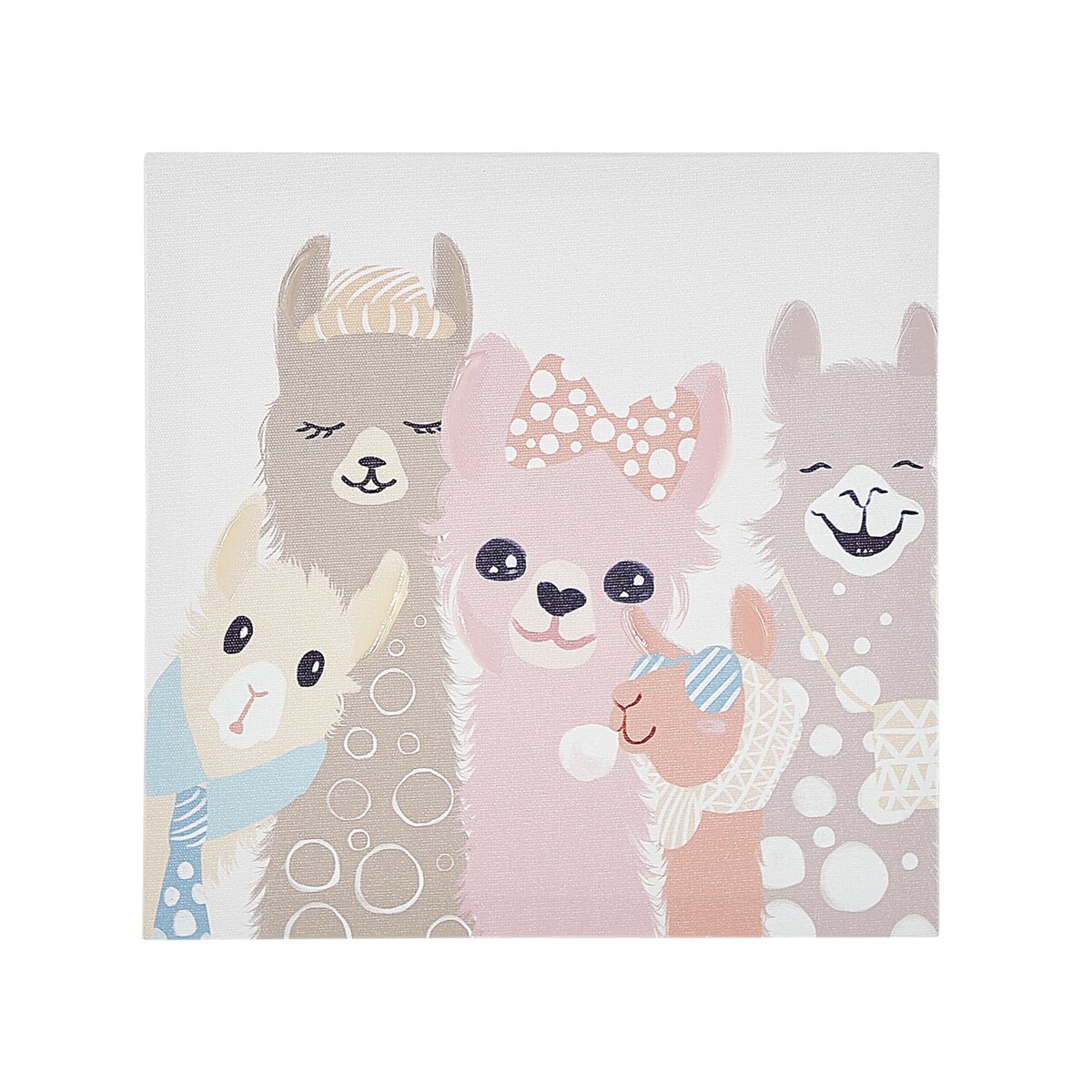 Zestaw 3 obrazów na płótnie zwierzęta 30 x 30 cm kolorowy TILLIA