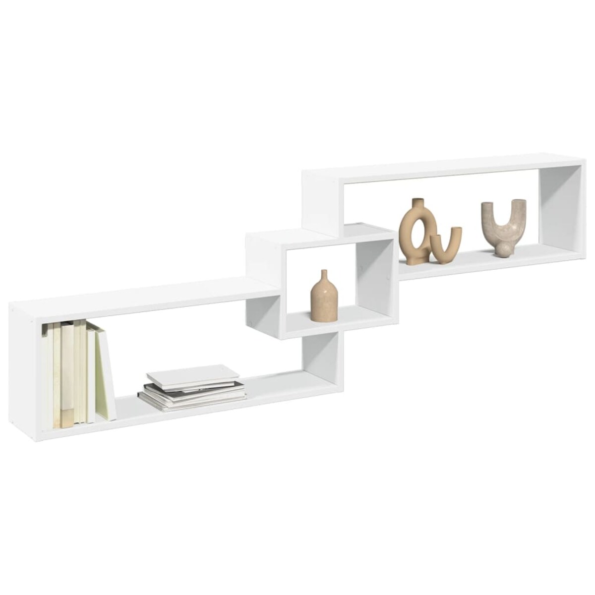vidaXL Półka ścienna, 158x18x53 cm, biała, materiał drewnopochodny