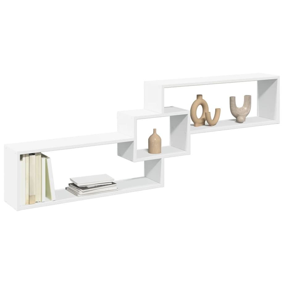 vidaXL Półka ścienna, 158x18x53 cm, biała, materiał drewnopochodny