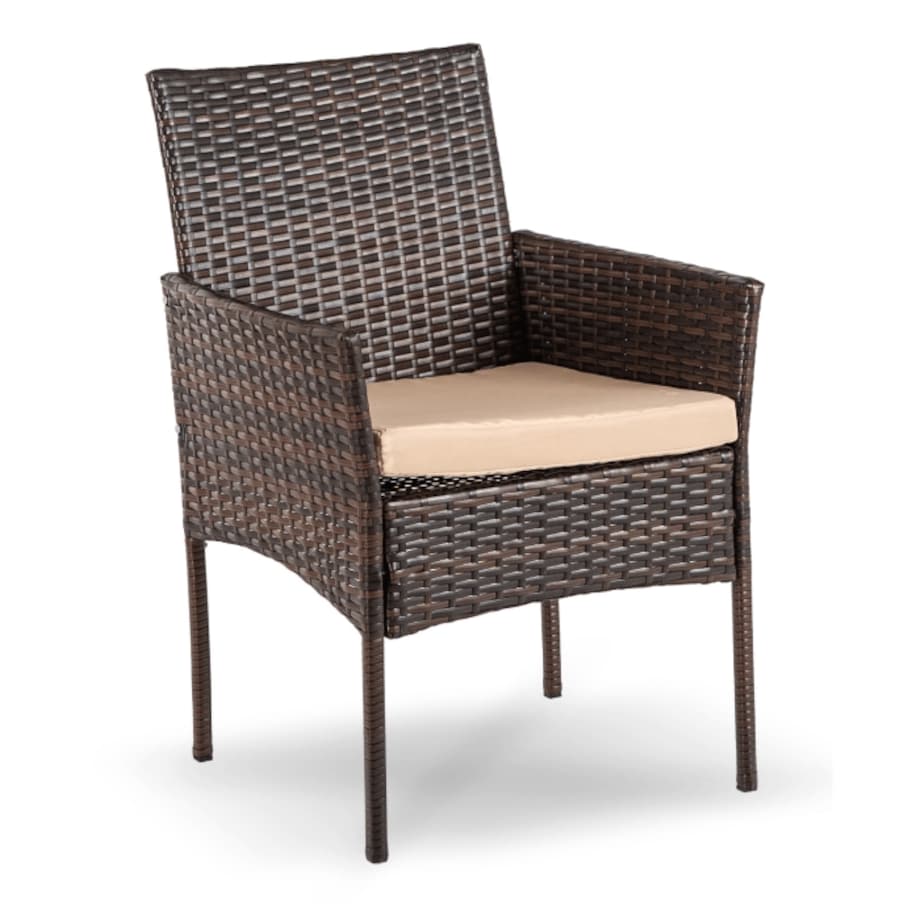 Zestaw Mebli Ogrodowych Na Taras Ogród Stół + 4x Krzesło Brązowy Beż MORADO