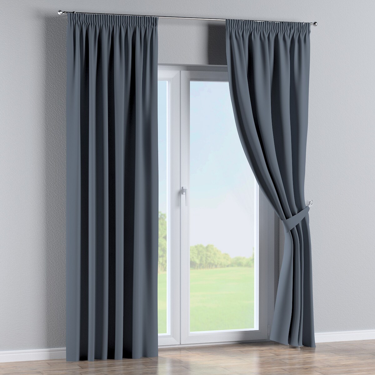 Zasłona na taśmie marszczącej 1 szt. 130x260 grafitowy szary
