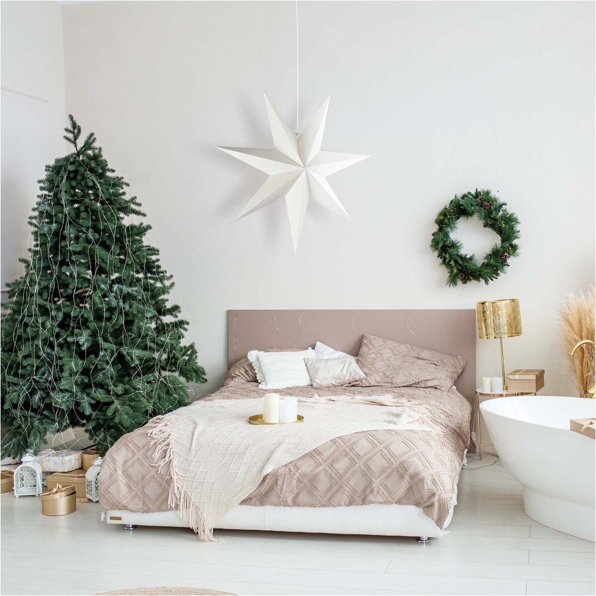 Gwiazda Na Okno 75 Cm Świąteczna Ozdoba Boże Narodzenie Dekoracja Biała