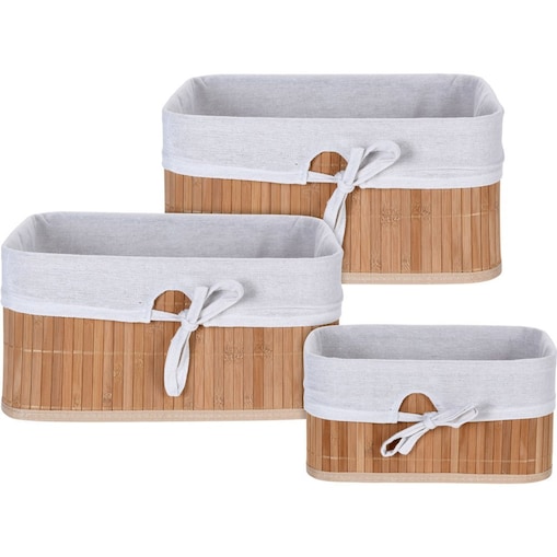 Bambusowe kosze do przechowywania, pojemniki na akcesoria