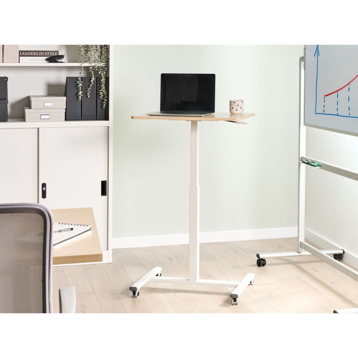 Regulowany stolik pod laptopa ACADEMIA Jasny brąz/ biały 65 cm 48 cm