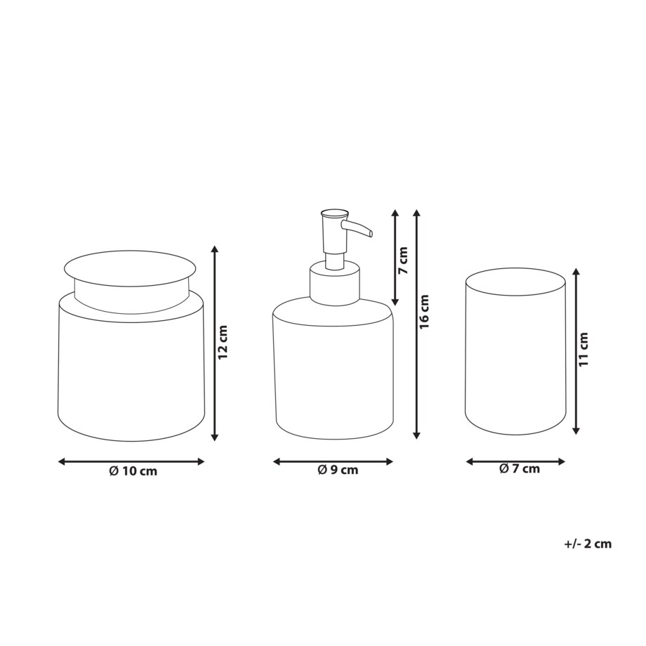 3-częściowy zestaw akcesoriów łazienkowych szary MANAGUA
