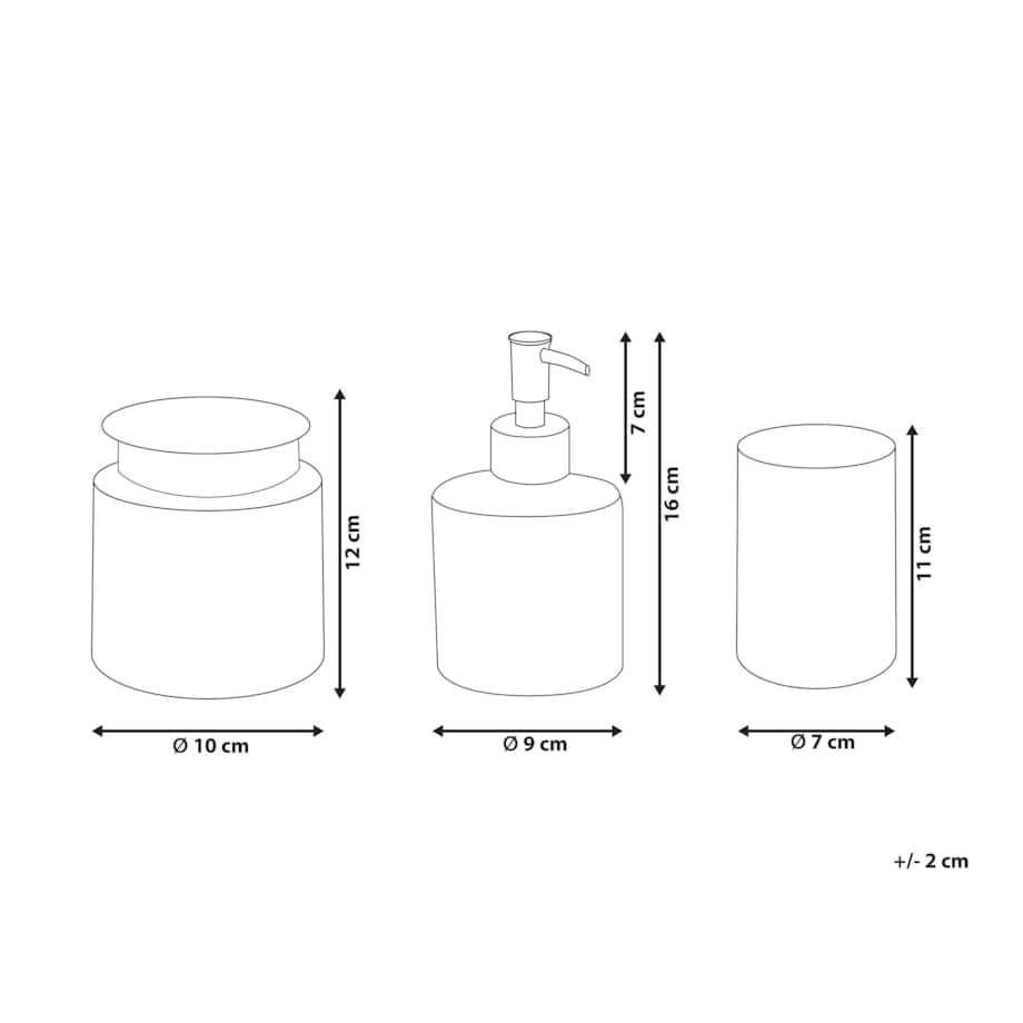 3-częściowy zestaw akcesoriów łazienkowych szary MANAGUA
