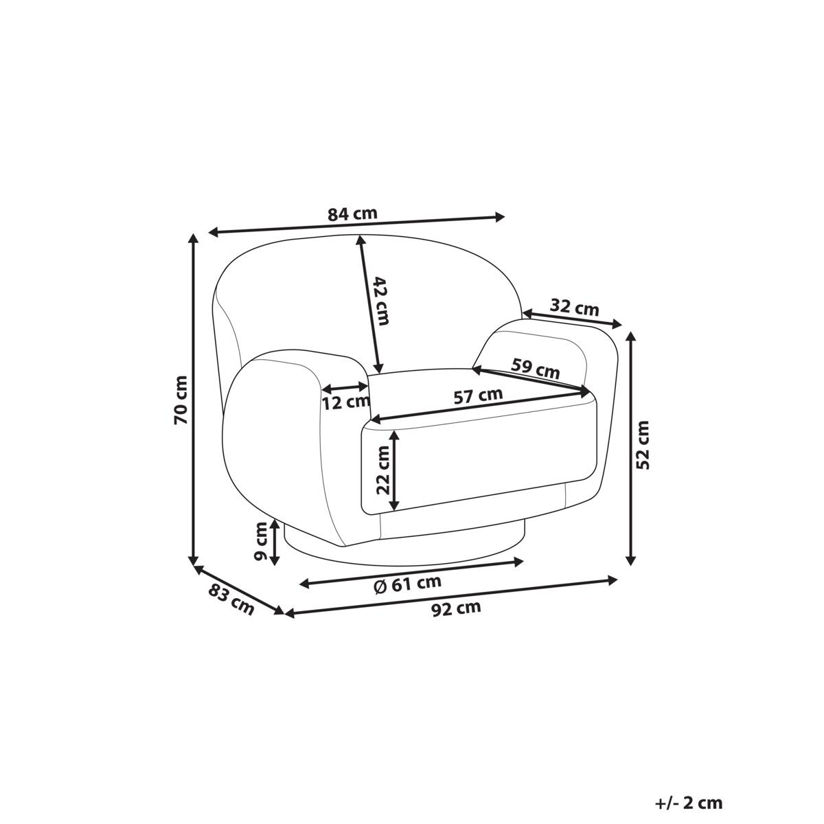 Fotel LEJRE Jasnobeżowy