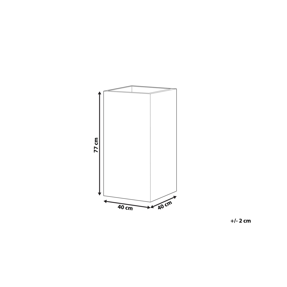 Doniczki 40 x 40 x 77 cm czarne DION