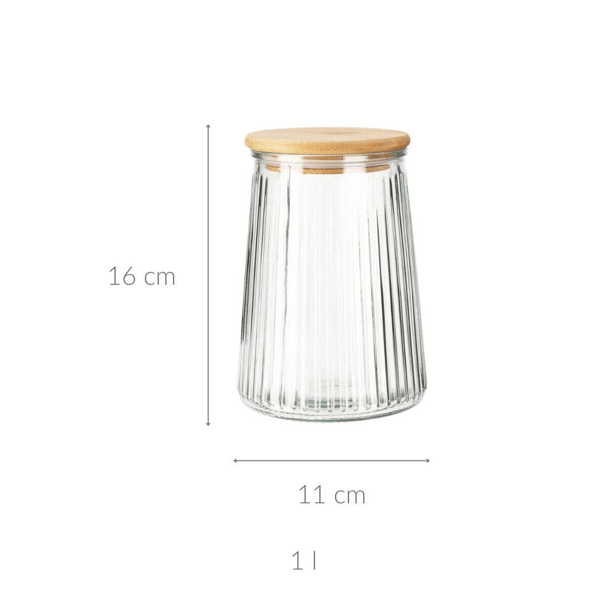 Słoik z bambusową pokrywką, szczelne zamknięcie