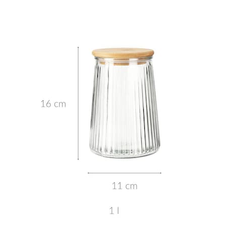Słoik z bambusową pokrywką, szczelne zamknięcie