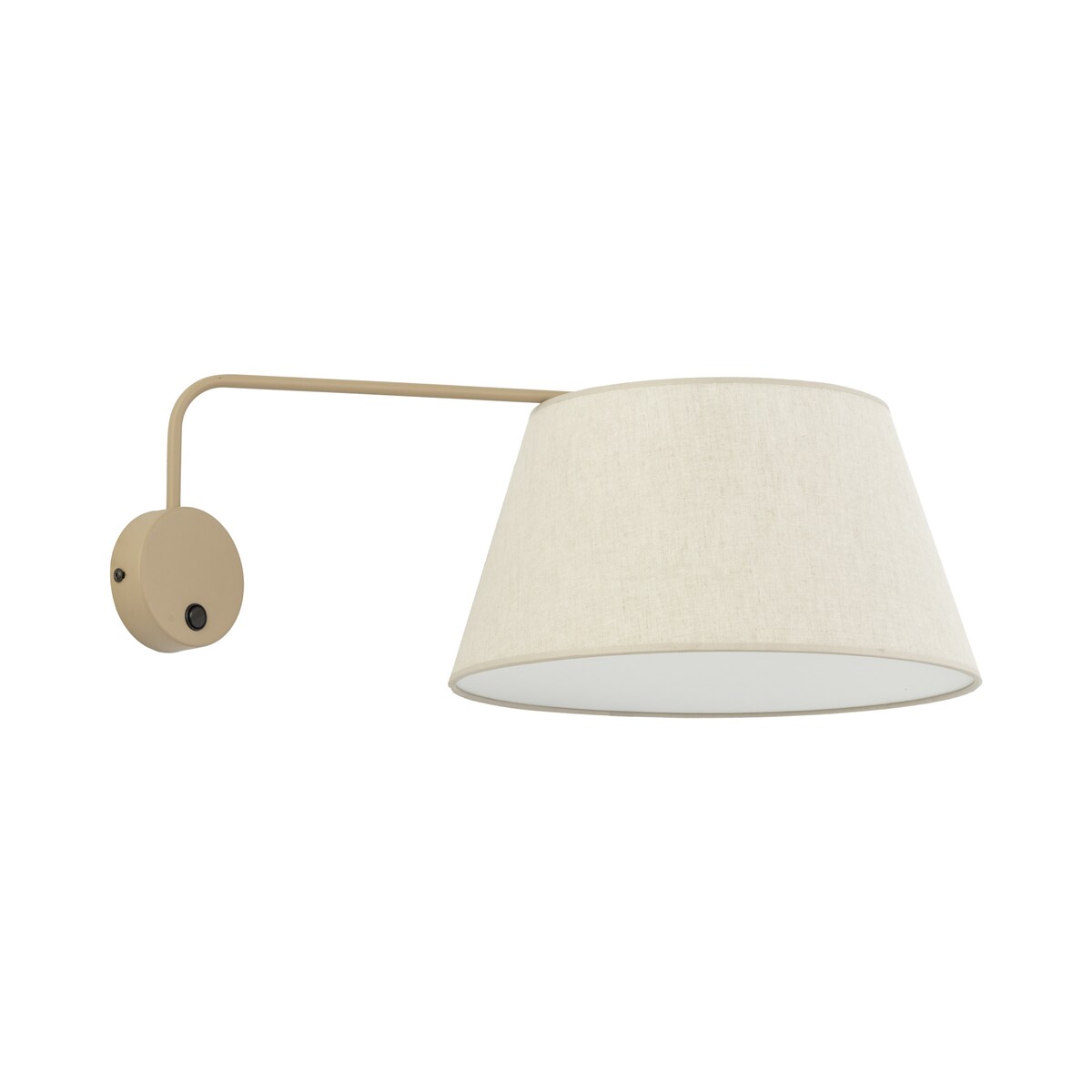 Kinkiet ścienny z włącznikiem TK Lighting FORMO SABIA 11342 beżowy len E27 nowoczesna lampa do salonu sypialni IP20