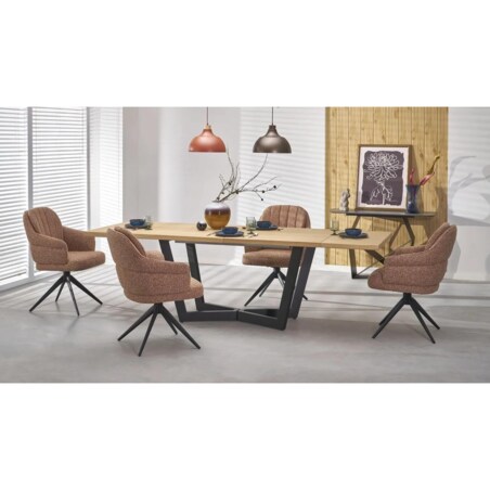 Stół rozkładany MASSIVE 2 160(250)x90 dąb naturalny/czarny