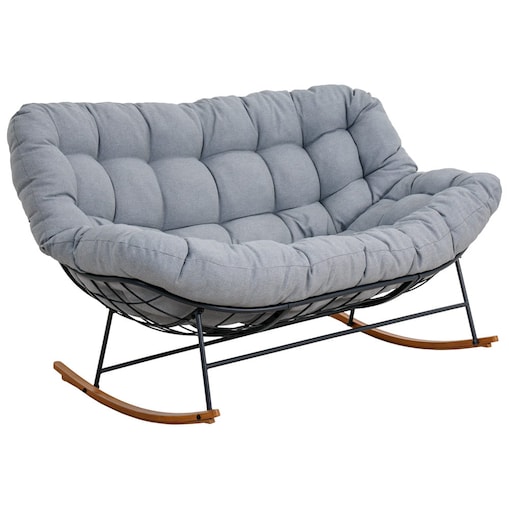 Fotel bujany ogrodowy Nube szary dwuosobowy