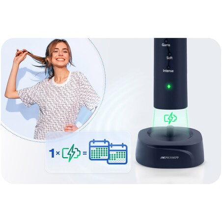 Szczoteczka soniczna do zębów Berdsen Galaxy granatowa + etui 322003