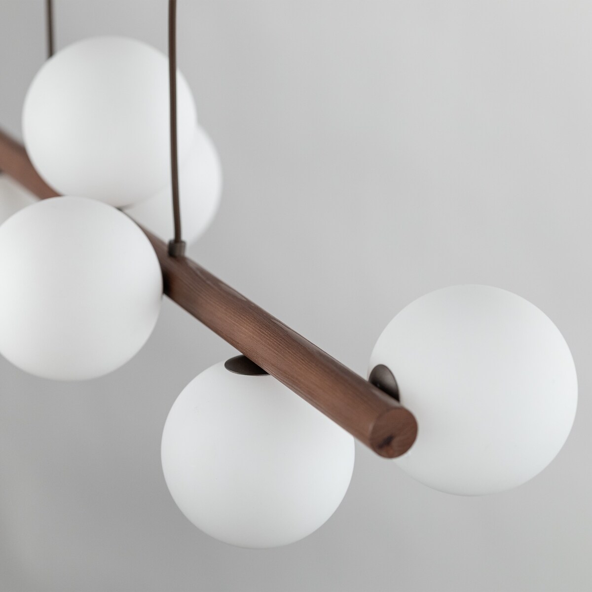 Lampa wisząca TK Lighting ESTERA WOOD ORZECH 10273, nowoczesna 9xG9, regulowana, biała z orzechem