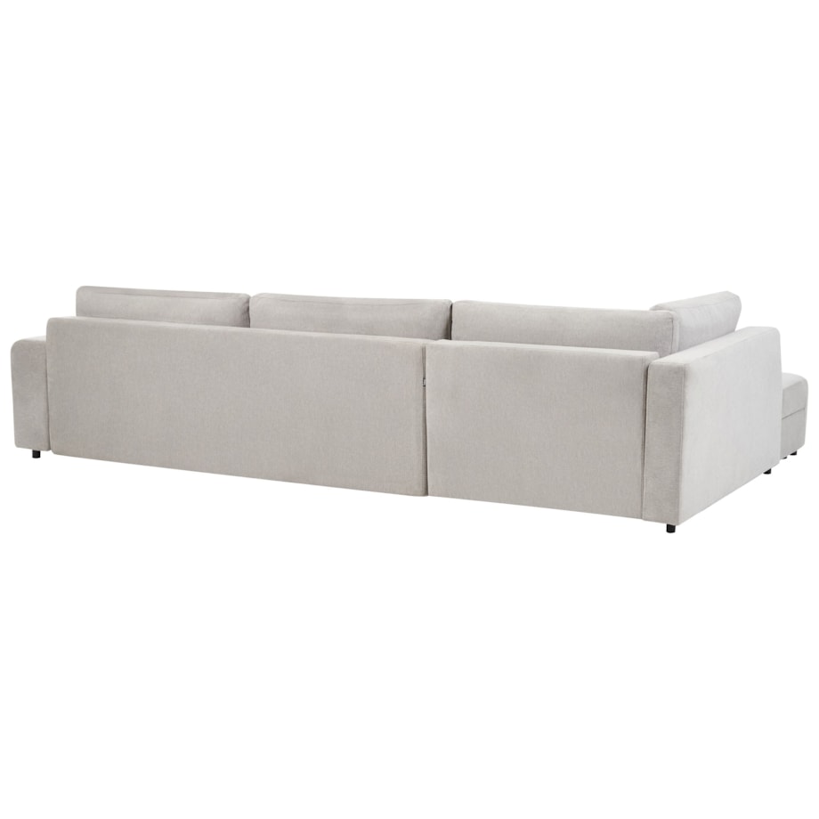 Narożnik rozkładany prawostronny 4-osobowy z pojemnikiem jasnoszary INNVIK