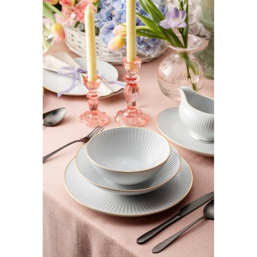 Serwis obiadowy dla 12 osób 44 el. Dalia złota linia 3612