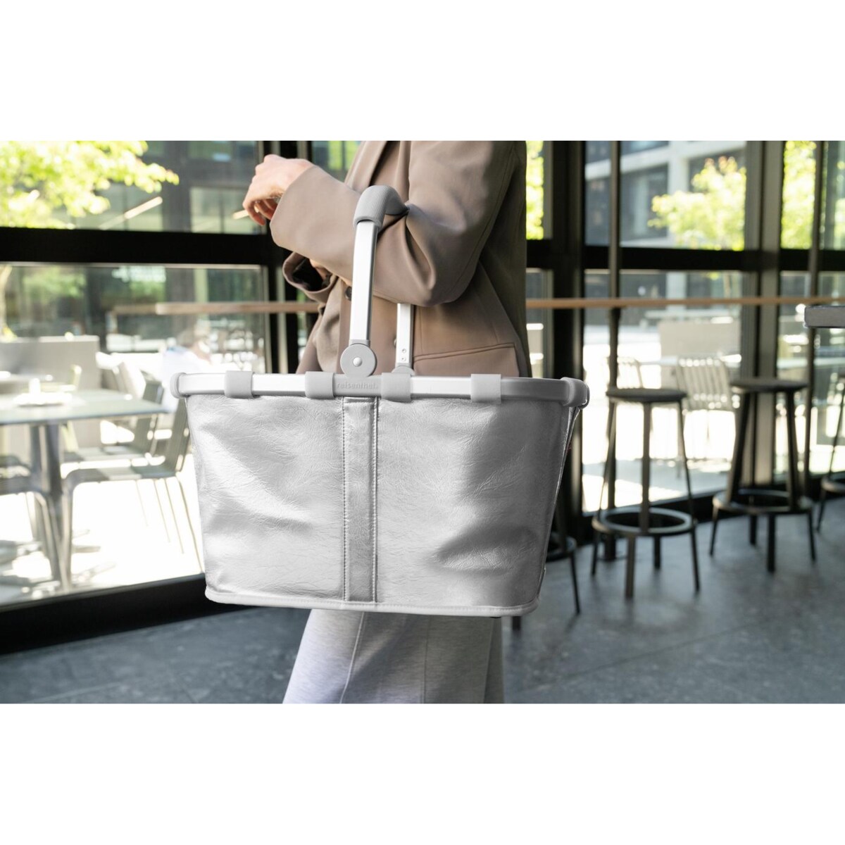 Koszyk CARRYBAG, silver crackle