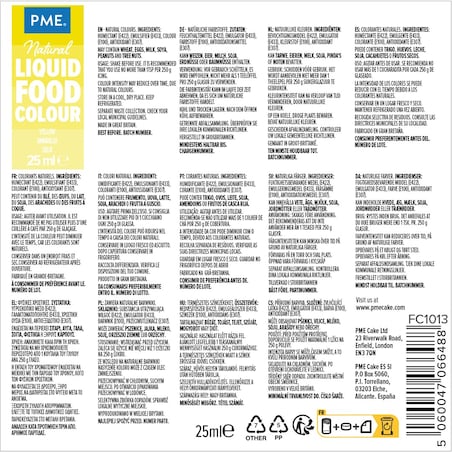 PME Naturalny barwnik spożywczy w płynie 25 ml żółty