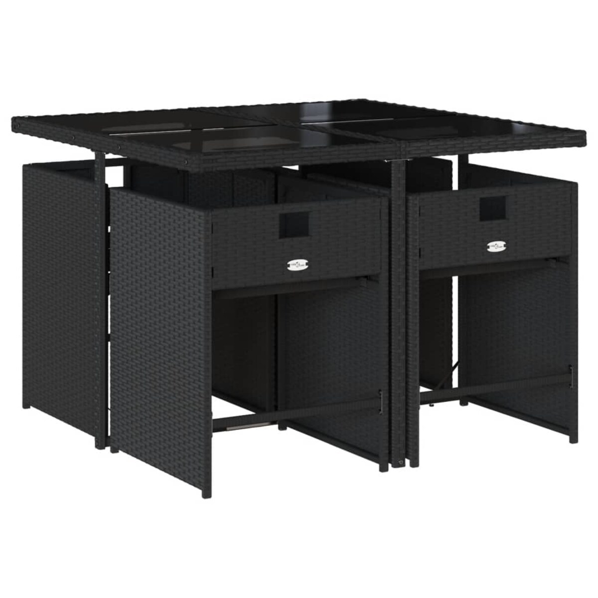 vidaXL 5-cz. zestaw mebli ogrodowych z poduszkami, czarny, polirattan