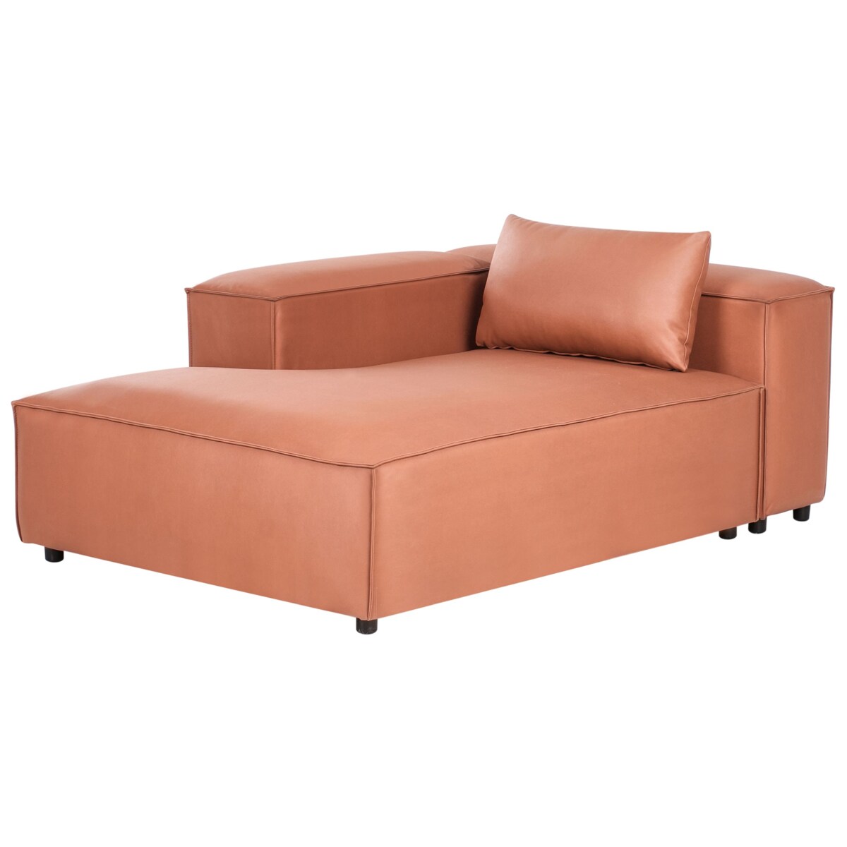 Szezlong prawostronny BRANDE Ekoskóra Złoty brąz