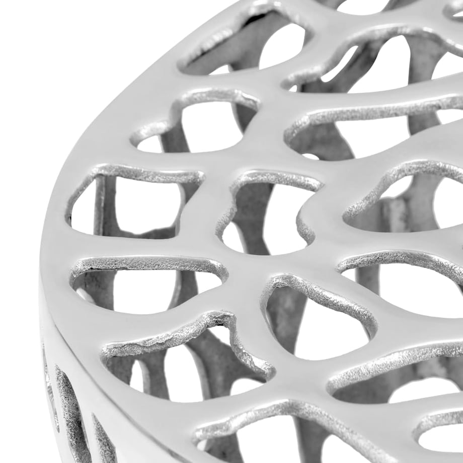 vidaXL Stolik do kawy z odlewanego aluminium, 70 x 30 cm, srebrny