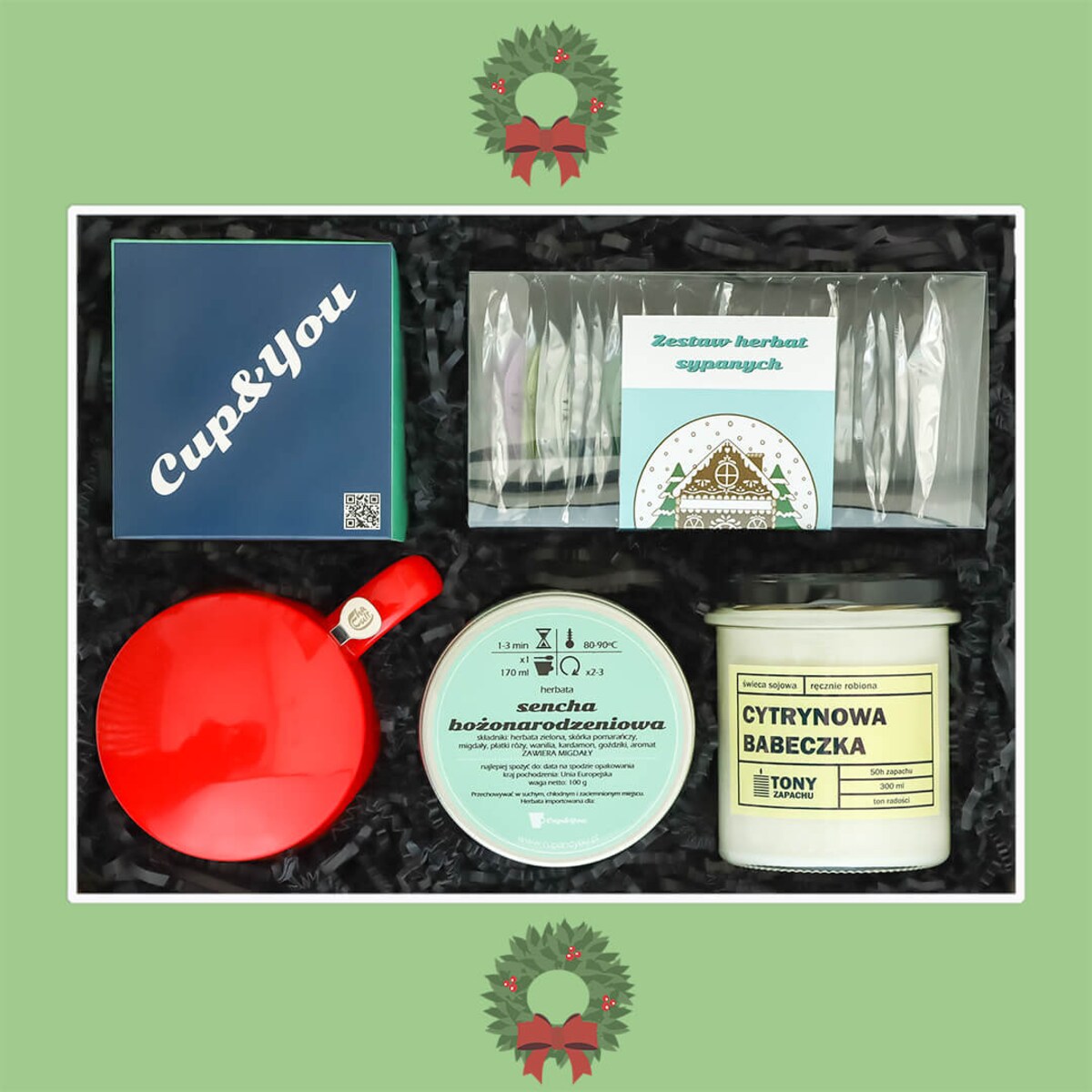 MEGA DUŻY ZESTAW PREZENTOWY BOX KOSZ - KUBEK ZAPARZACZ ŚWIECA KAWA HERBATA SYPANA PREZENT UPOMINEK POD CHOINKĘ NA ŚWIĘTA GWIAZDKĘ MIKOŁAJA BOŻE NARODZENIE DLA KOBIETY FACETA MĘŻCZYZNY