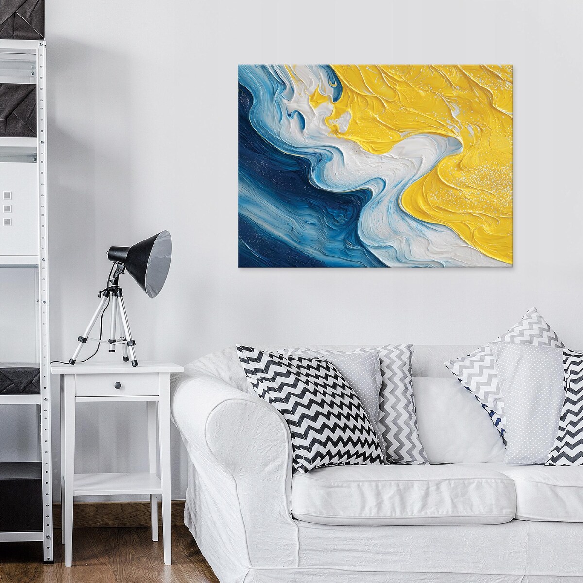 Obraz Do Sypialni Salonu Na Płótnie Abstrakcja Loft Niebieski 100x70