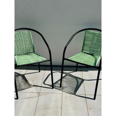 6 X Fotel Bistro Sznurkowy Wygodne Krzesło Ogrodowe Na Balkon Do Ogrodu