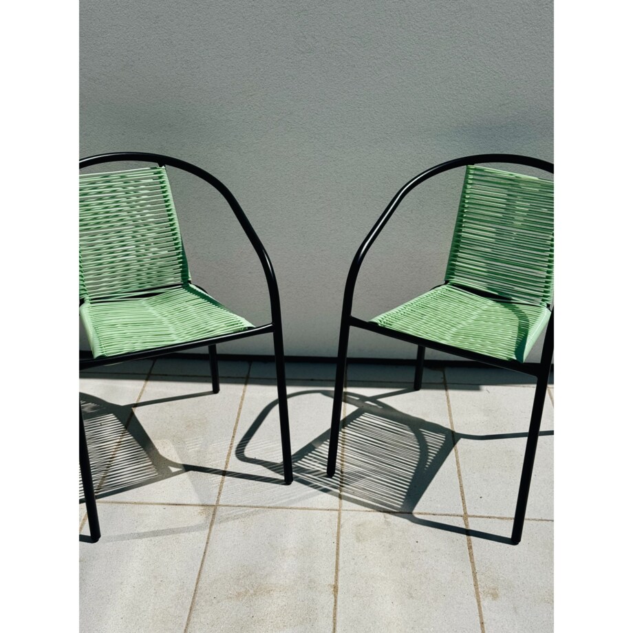 6 X Fotel Bistro Sznurkowy Wygodne Krzesło Ogrodowe Na Balkon Do Ogrodu