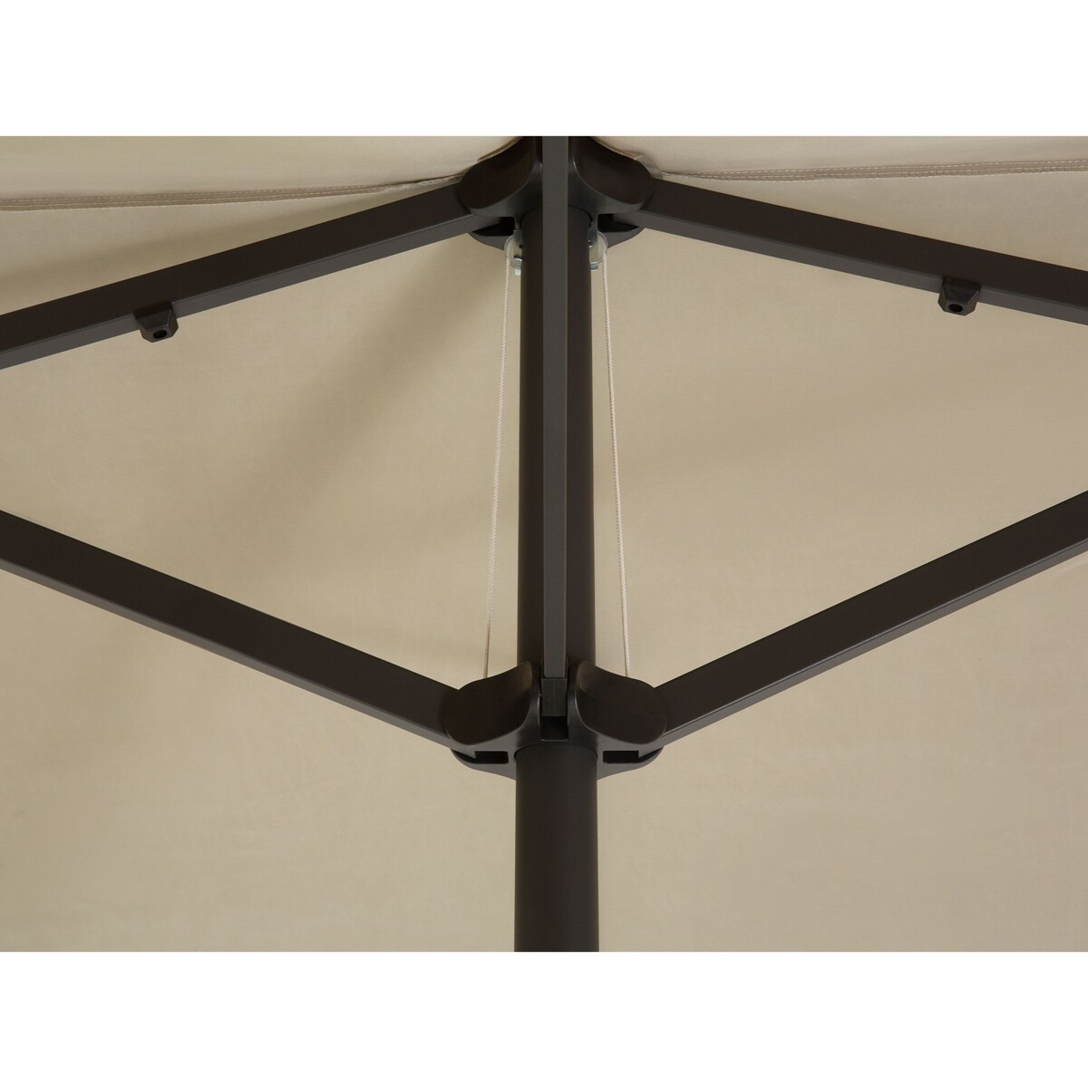 Duży parasol ogrodowy 270 x 460 cm beżowoszary SIBILLA