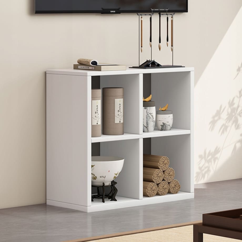 Otwarty stojący regał modułowy biały półka szafka komoda loft skandynawski