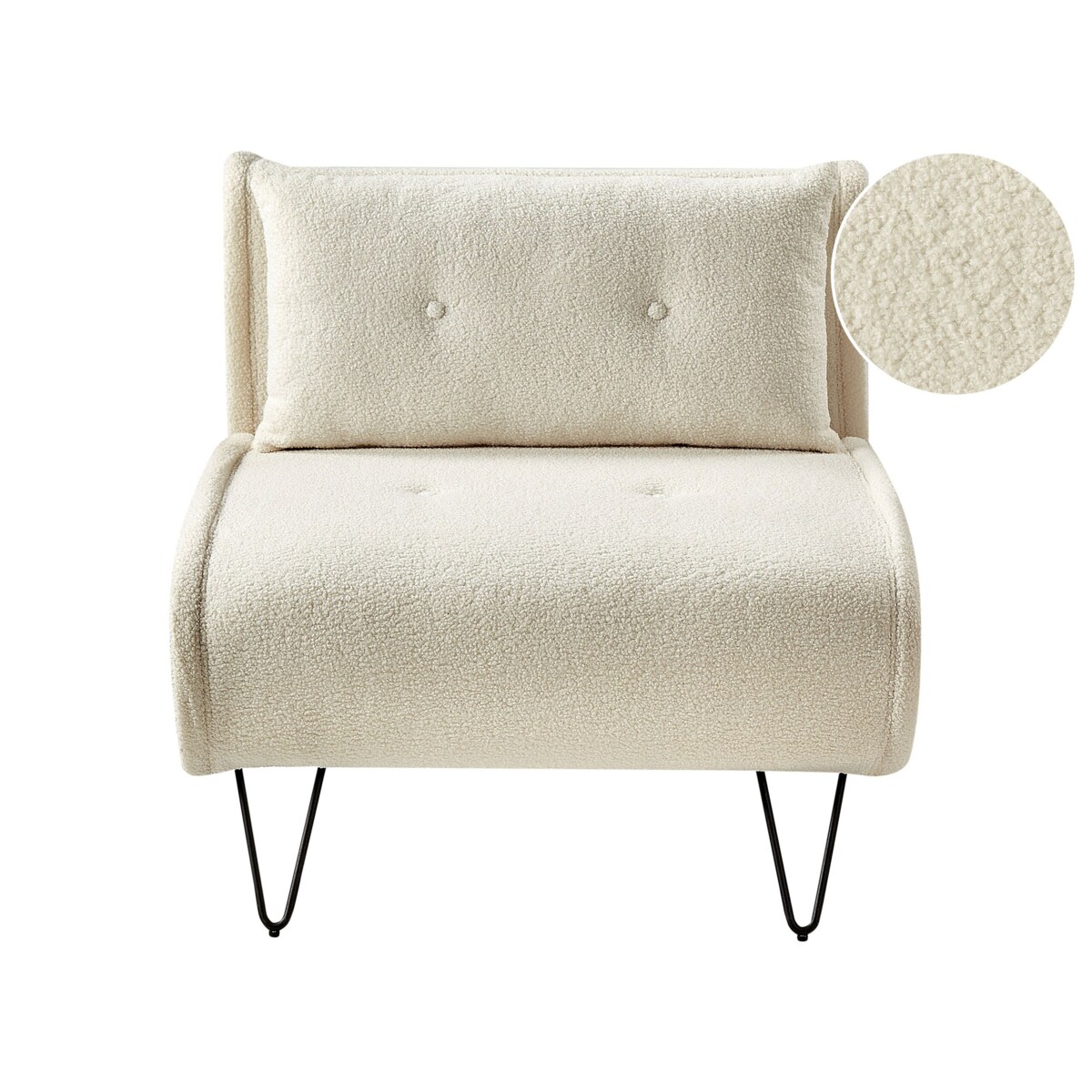 Sofa rozkładana jednoosobowa VESTFOLD Boucle Złamana biel