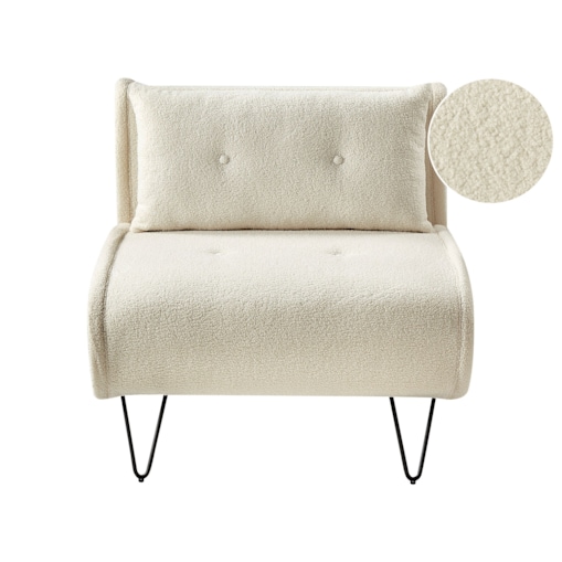 Sofa rozkładana jednoosobowa VESTFOLD Boucle Złamana biel